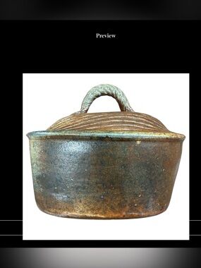 Stoneware Casserole Studio Stoneware Soup Tureen or Serving Dish W/ Twisted Lid